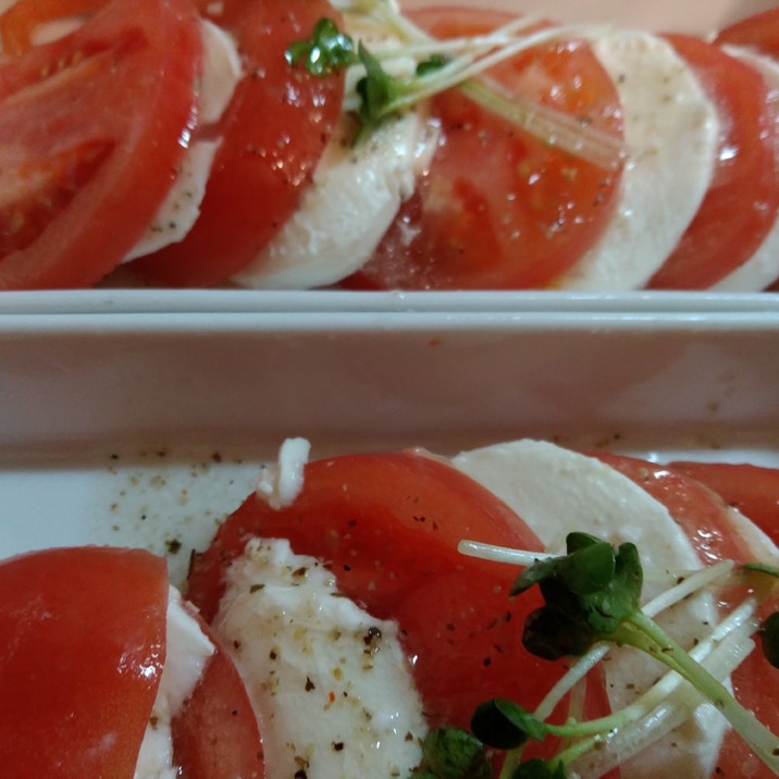 生モッツァレラとトマトの1品料理